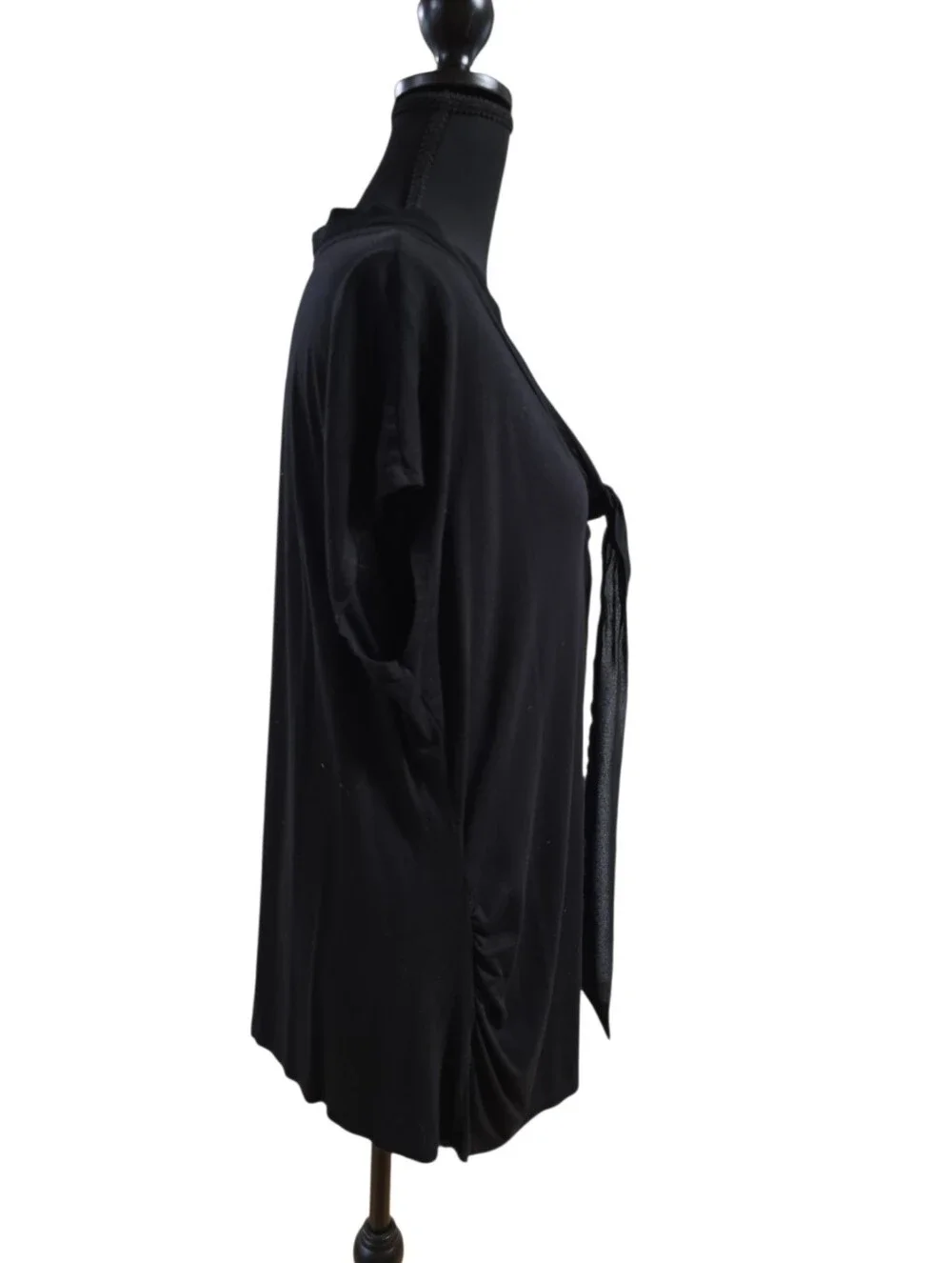 New York & Company Black Tie-Front Blouse XL - Picture 3 of 4